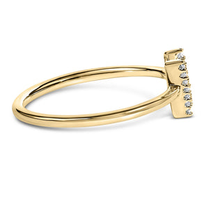 10K Yellow Gold Diamond Accent Initial “A-Z” Ring