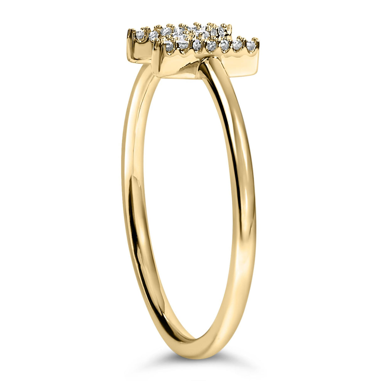 10K Yellow Gold Diamond Accent Initial “A-Z” Ring