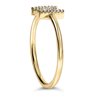 10K Yellow Gold Diamond Accent Initial “A-Z” Ring