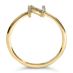 10K Yellow Gold Diamond Accent Initial “A-Z” Ring