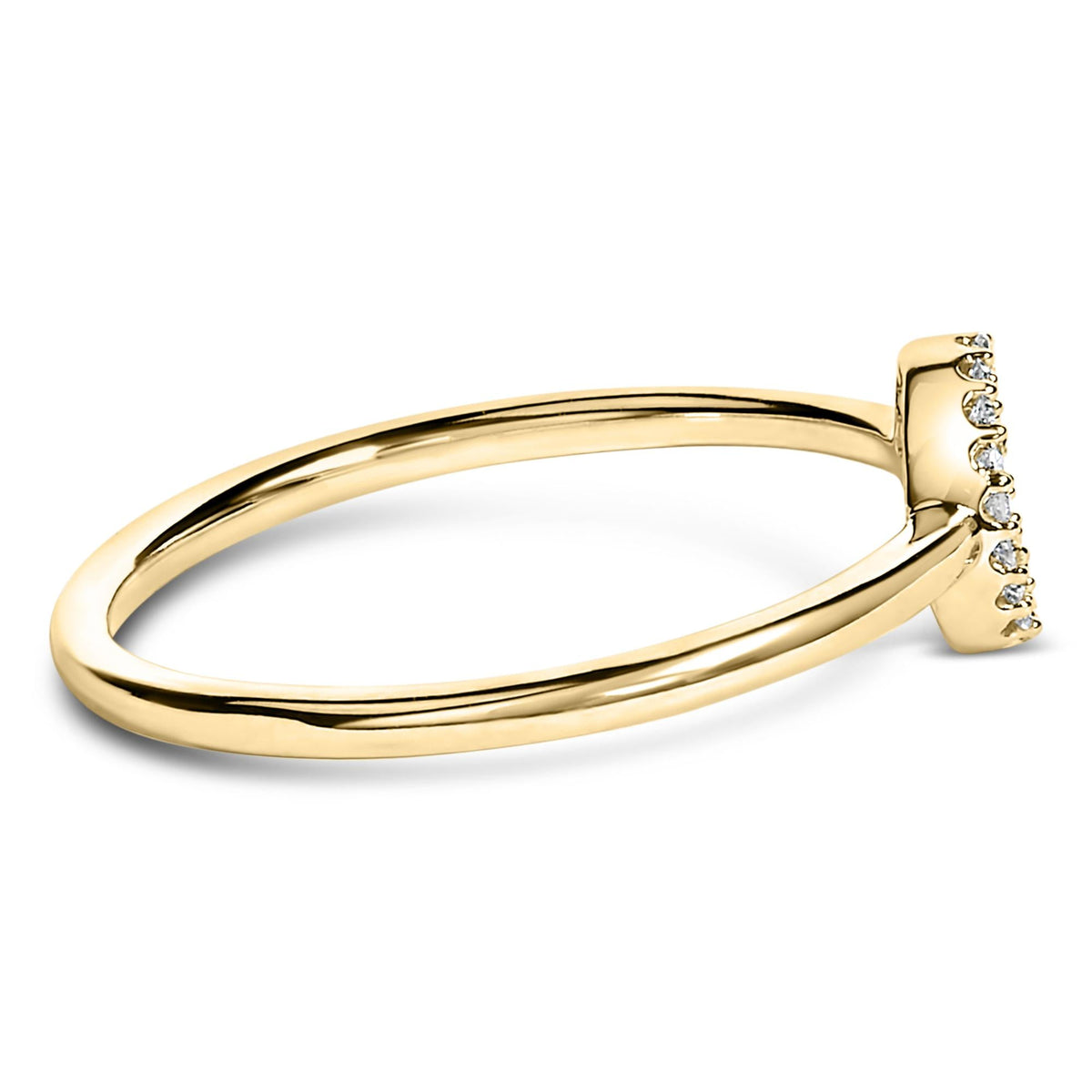 10K Yellow Gold Diamond Accent Initial “A-Z” Ring