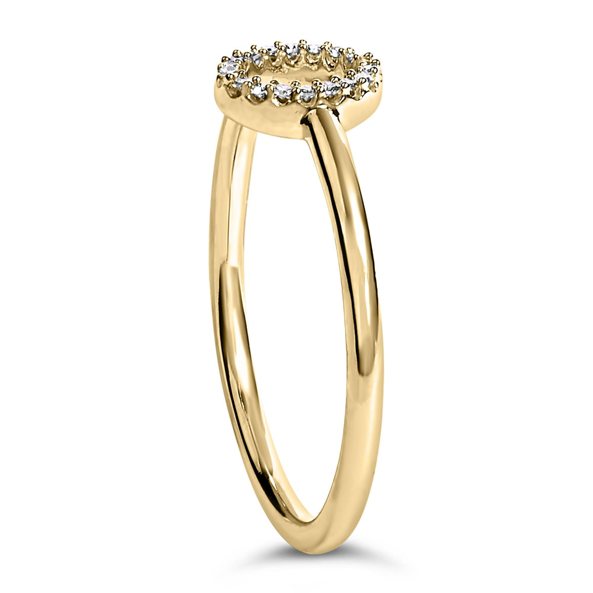 10K Yellow Gold Diamond Accent Initial “A-Z” Ring