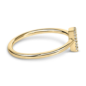 10K Yellow Gold Diamond Accent Initial “A-Z” Ring