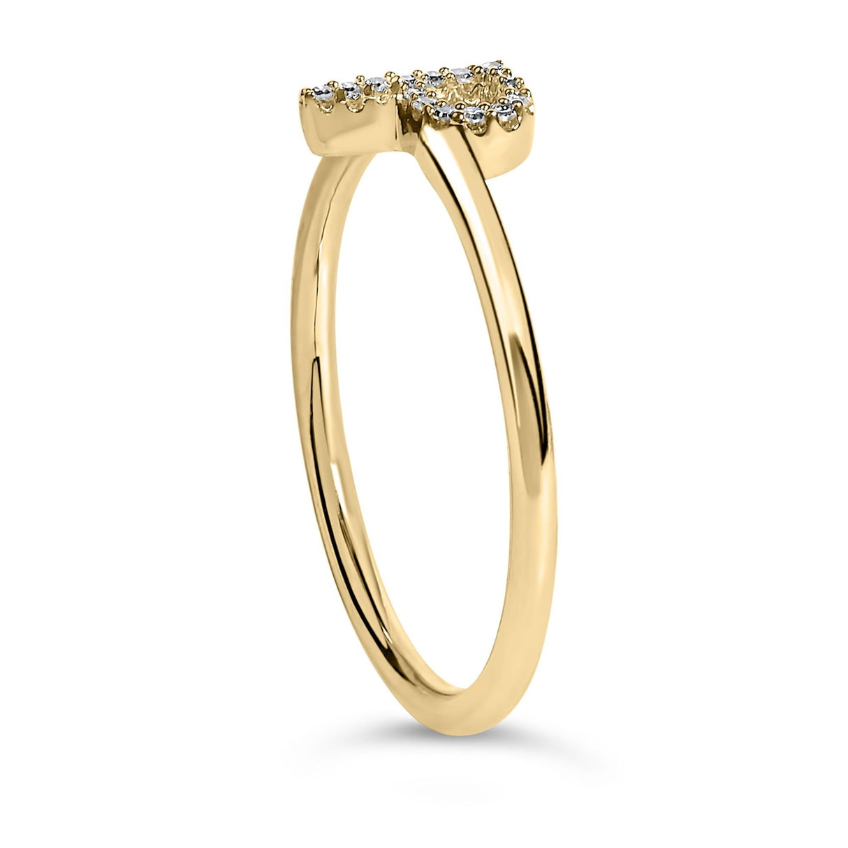 10K Yellow Gold Diamond Accent Initial “A-Z” Ring