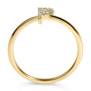 10K Yellow Gold Diamond Accent Initial “A-Z” Ring