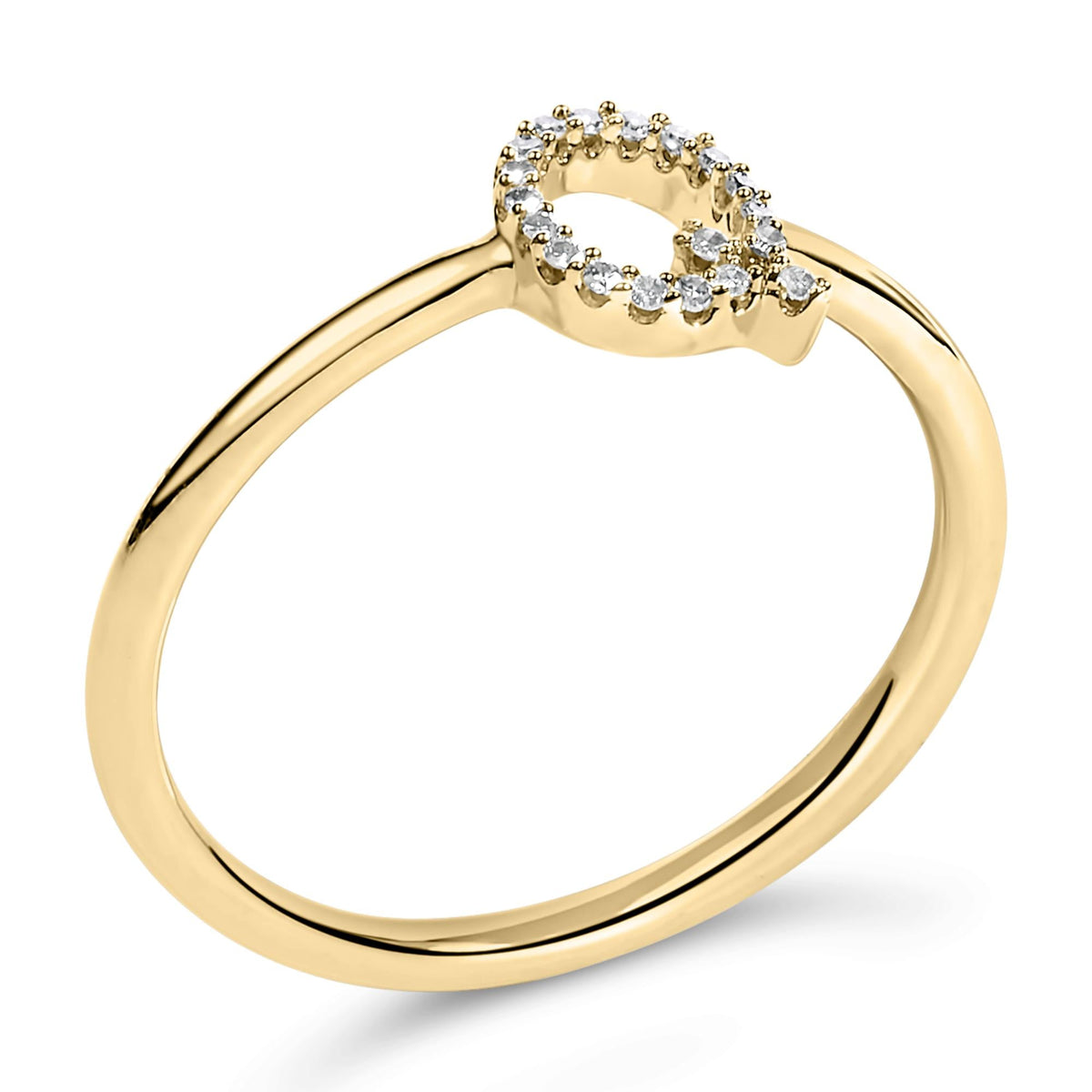 10K Yellow Gold Diamond Accent Initial “A-Z” Ring
