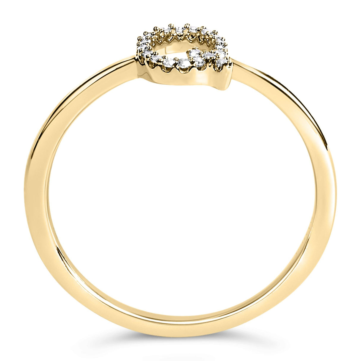 10K Yellow Gold Diamond Accent Initial “A-Z” Ring
