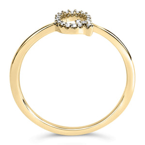 10K Yellow Gold Diamond Accent Initial “A-Z” Ring