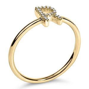 10K Yellow Gold Diamond Accent Initial “A-Z” Ring
