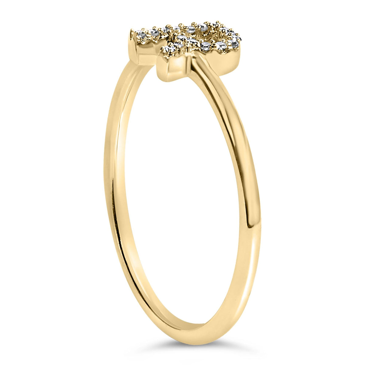 10K Yellow Gold Diamond Accent Initial “A-Z” Ring
