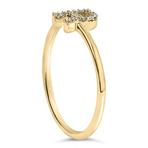 10K Yellow Gold Diamond Accent Initial “A-Z” Ring