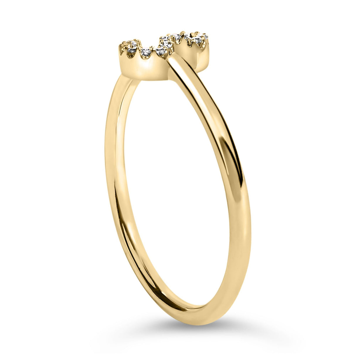 10K Yellow Gold Diamond Accent Initial “A-Z” Ring