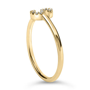 10K Yellow Gold Diamond Accent Initial “A-Z” Ring