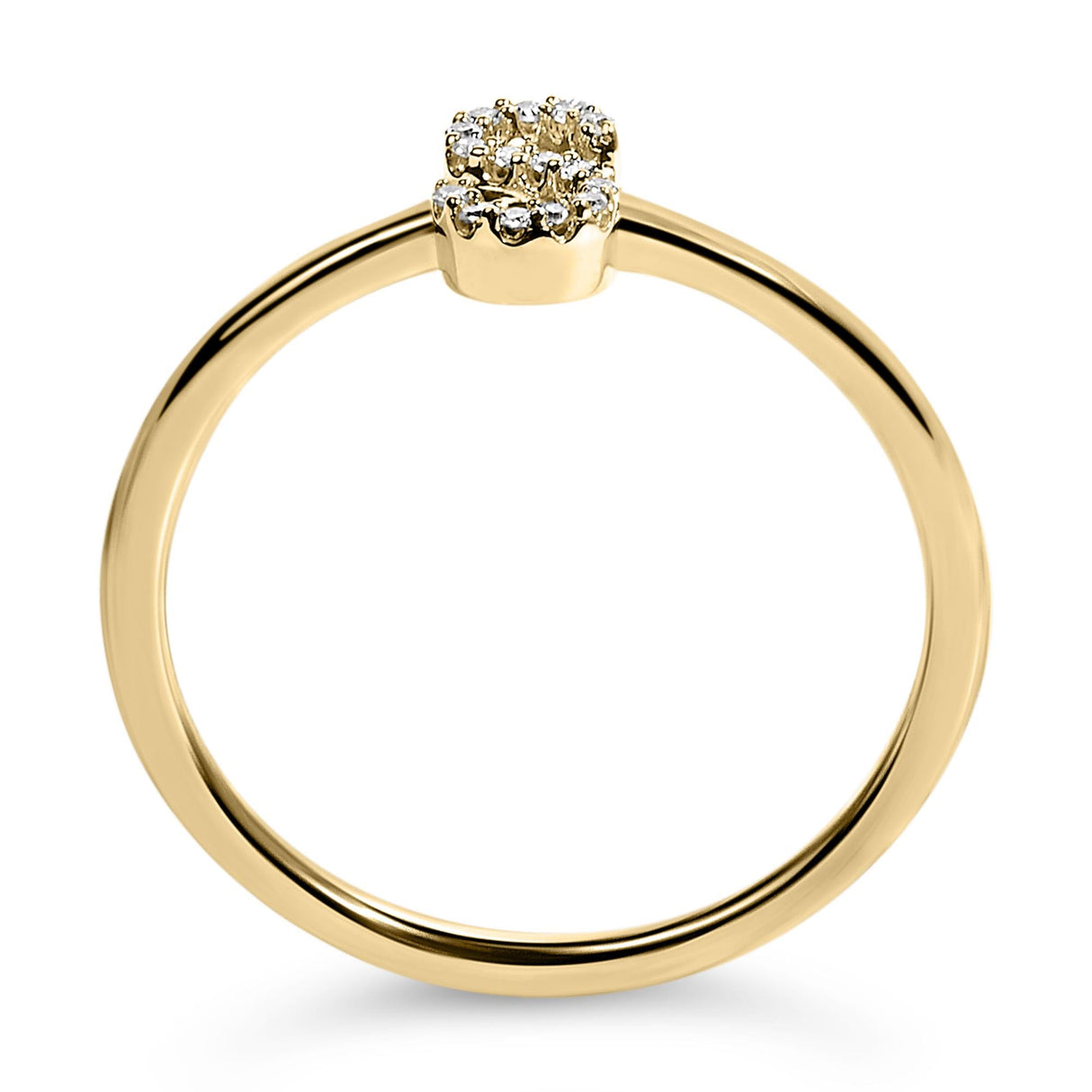 10K Yellow Gold Diamond Accent Initial “A-Z” Ring