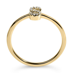 10K Yellow Gold Diamond Accent Initial “A-Z” Ring