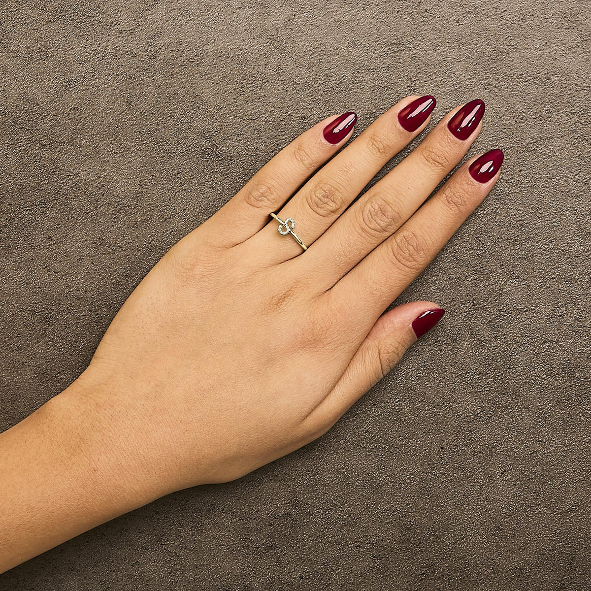 10K Yellow Gold Diamond Accent Initial “A-Z” Ring