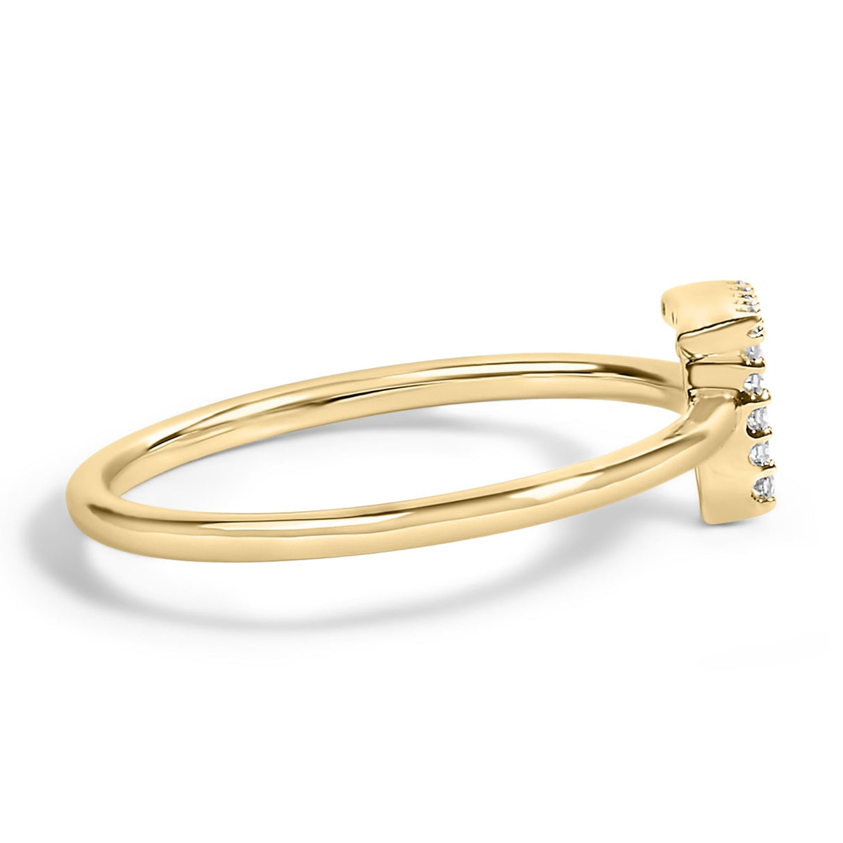 10K Yellow Gold Diamond Accent Initial “A-Z” Ring