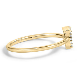 10K Yellow Gold Diamond Accent Initial “A-Z” Ring