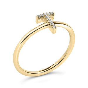10K Yellow Gold Diamond Accent Initial “A-Z” Ring