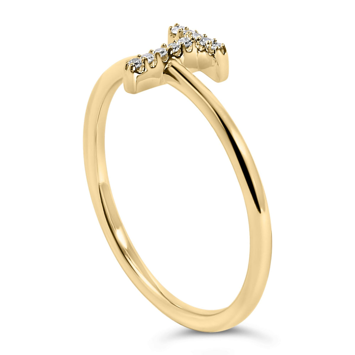 10K Yellow Gold Diamond Accent Initial “A-Z” Ring