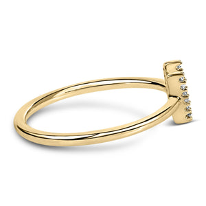 10K Yellow Gold Diamond Accent Initial “A-Z” Ring