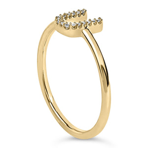 10K Yellow Gold Diamond Accent Initial “A-Z” Ring