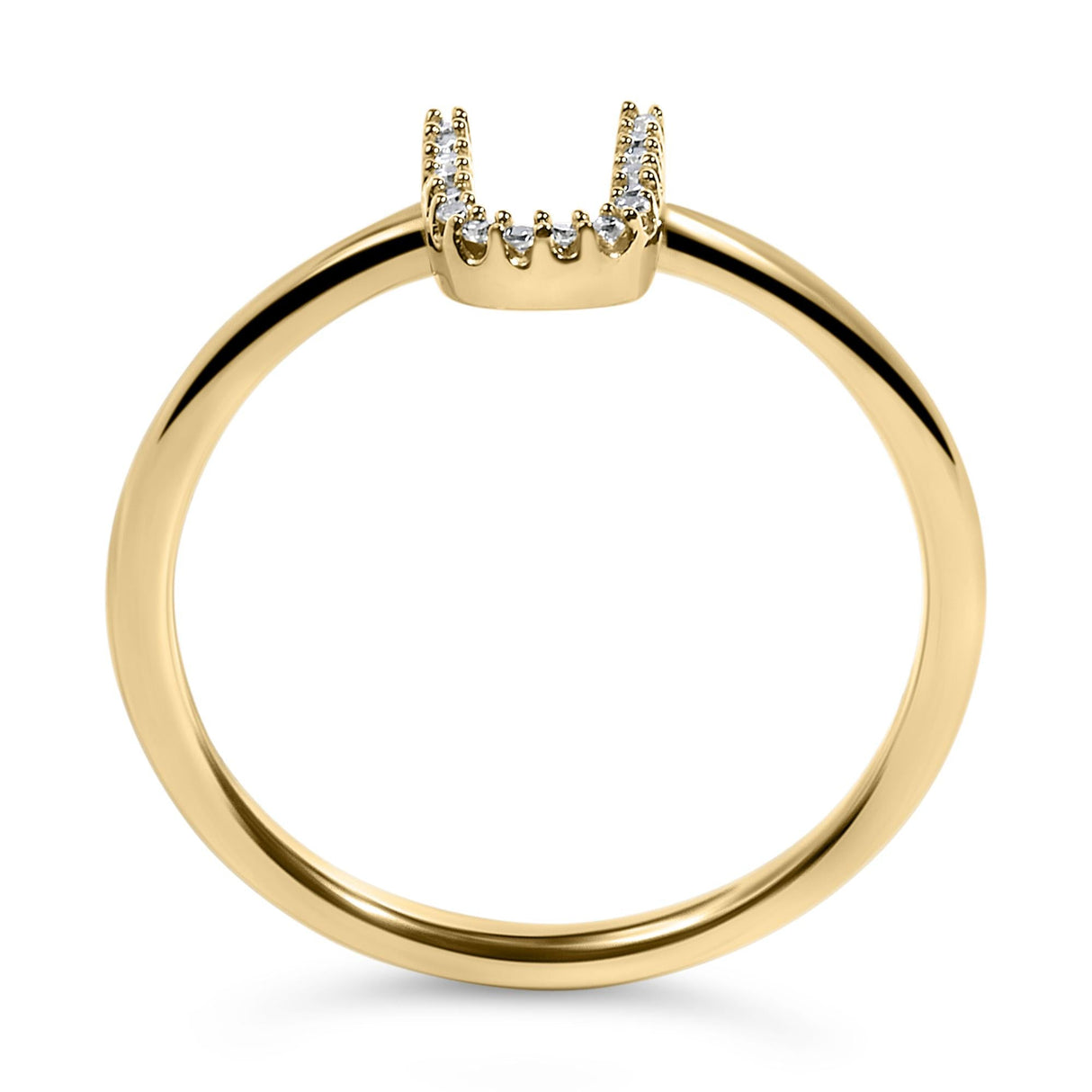 10K Yellow Gold Diamond Accent Initial “A-Z” Ring