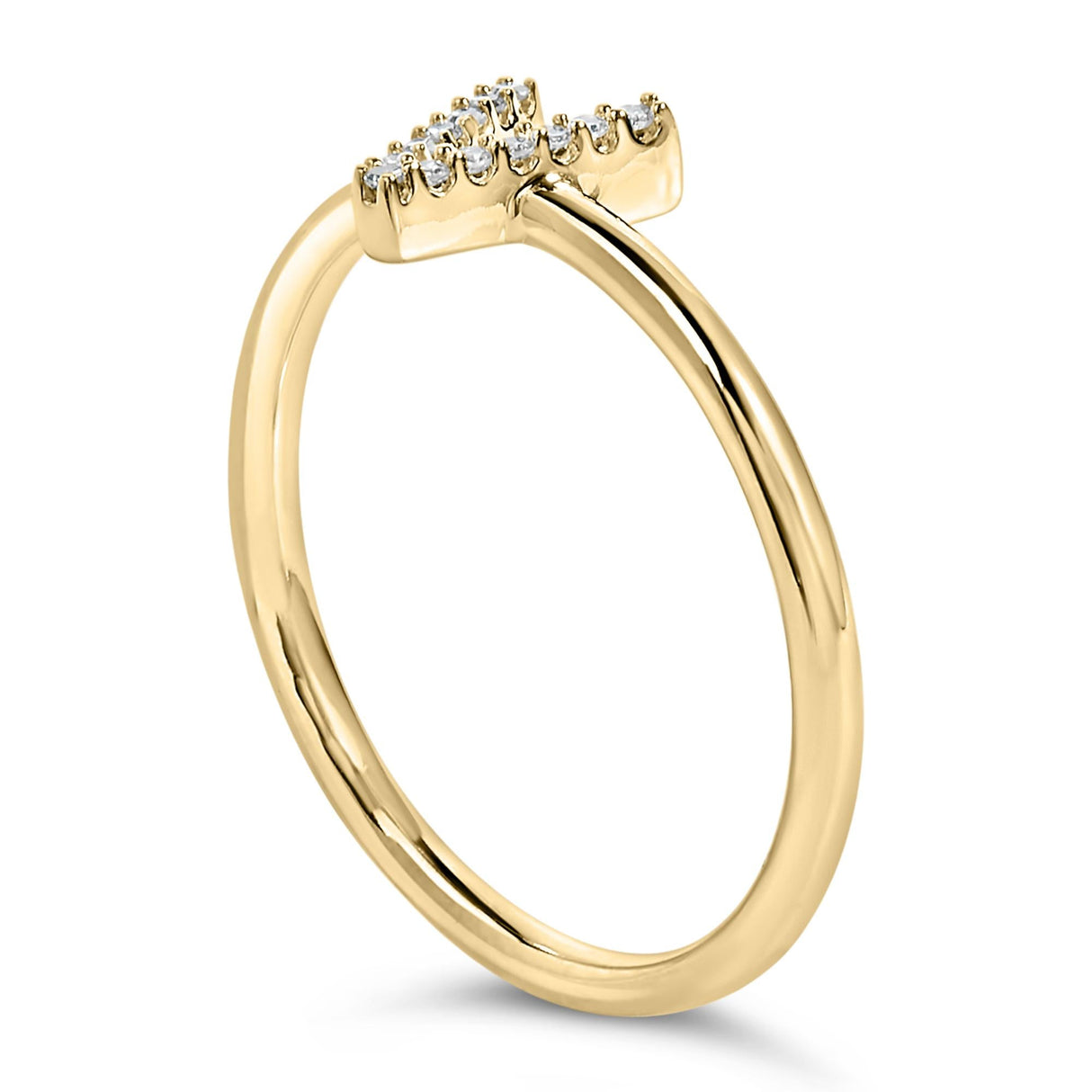 10K Yellow Gold Diamond Accent Initial “A-Z” Ring