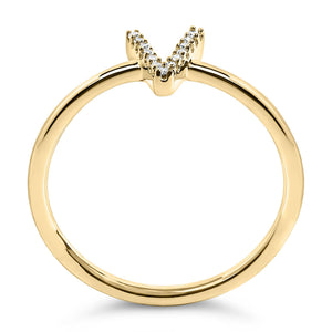 10K Yellow Gold Diamond Accent Initial “A-Z” Ring