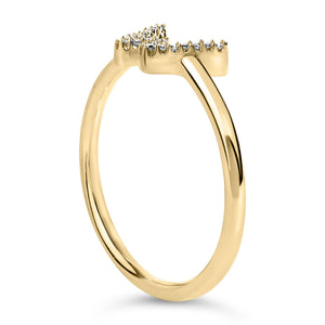 10K Yellow Gold Diamond Accent Initial “A-Z” Ring