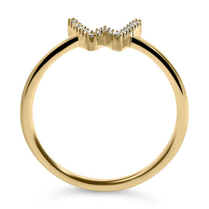 10K Yellow Gold Diamond Accent Initial “A-Z” Ring