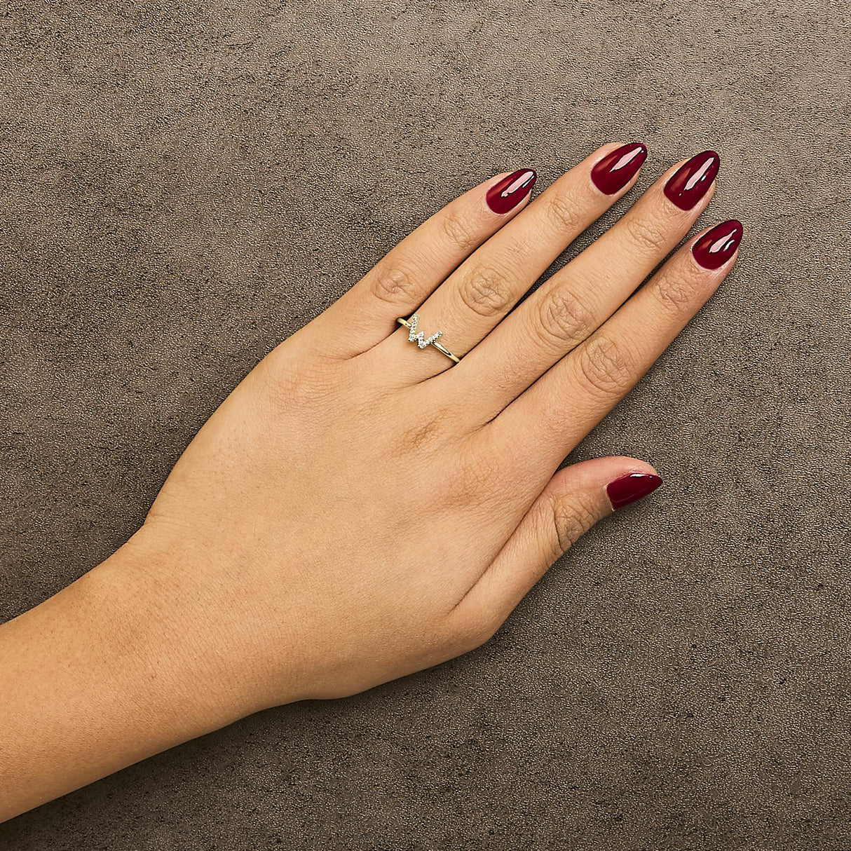 10K Yellow Gold Diamond Accent Initial “A-Z” Ring