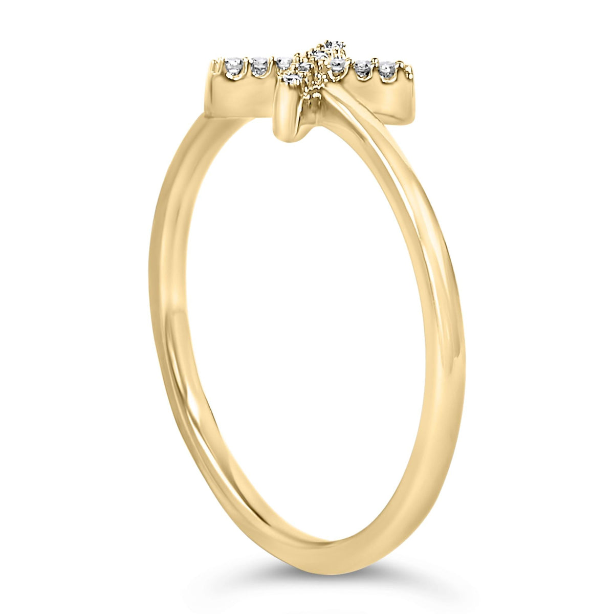 10K Yellow Gold Diamond Accent Initial “A-Z” Ring