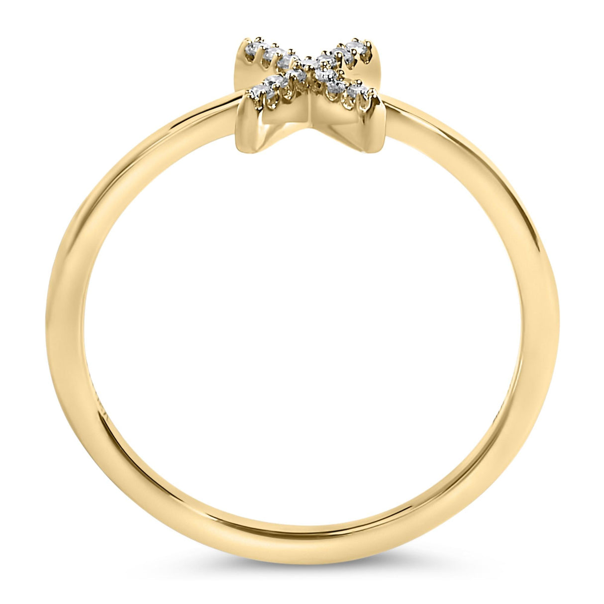 10K Yellow Gold Diamond Accent Initial “A-Z” Ring