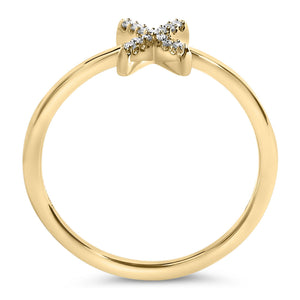 10K Yellow Gold Diamond Accent Initial “A-Z” Ring