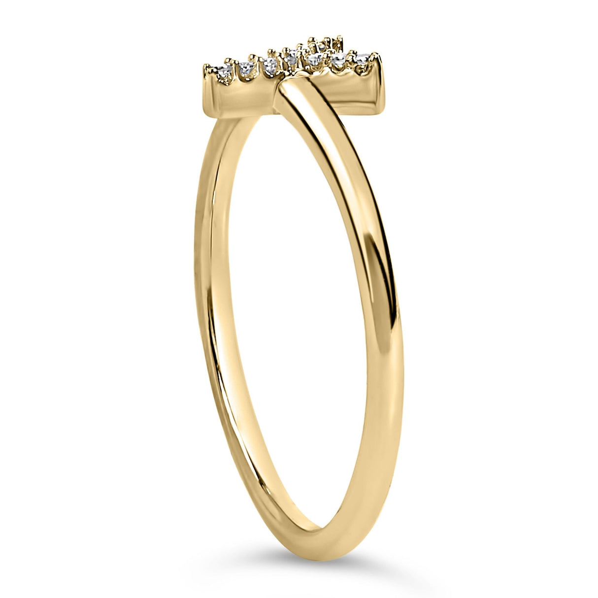 10K Yellow Gold Diamond Accent Initial “A-Z” Ring