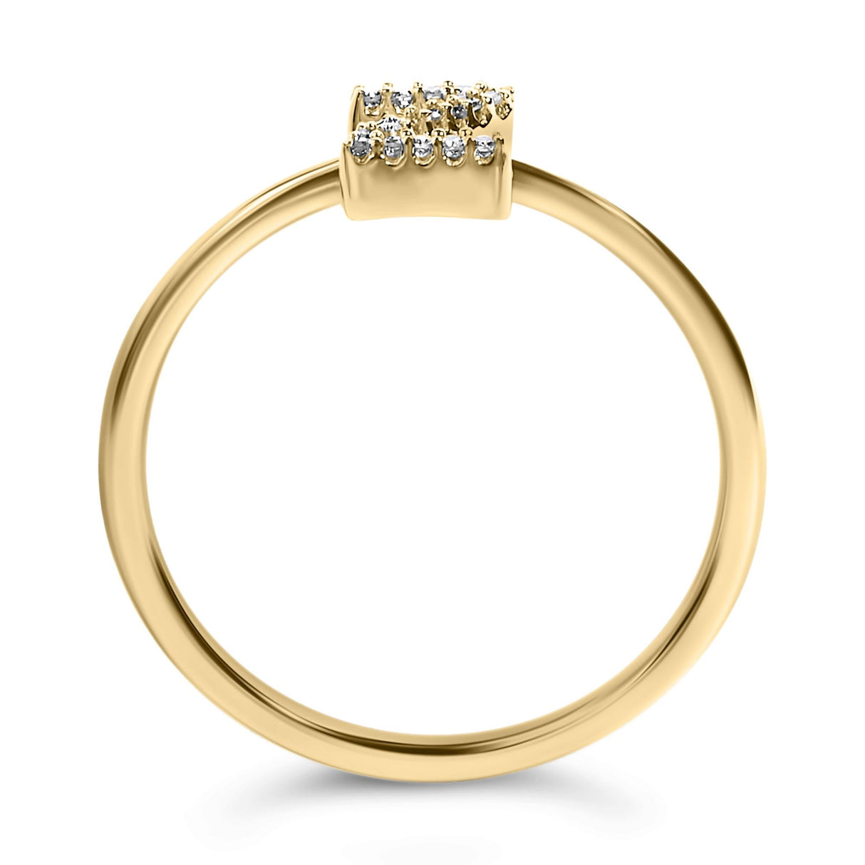 10K Yellow Gold Diamond Accent Initial “A-Z” Ring