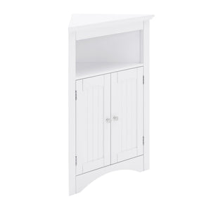Bathroom Floor Corner Cabinet with Doors and Shelves