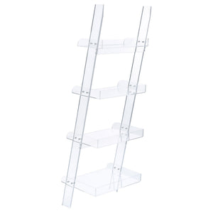 Cimarron - Ladder Bookcase With 4 Shelves - Clear