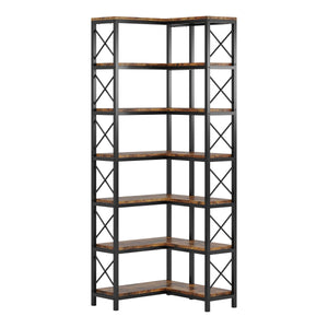 7 Tier Corner Bookshelf Storage Unit for Living Room