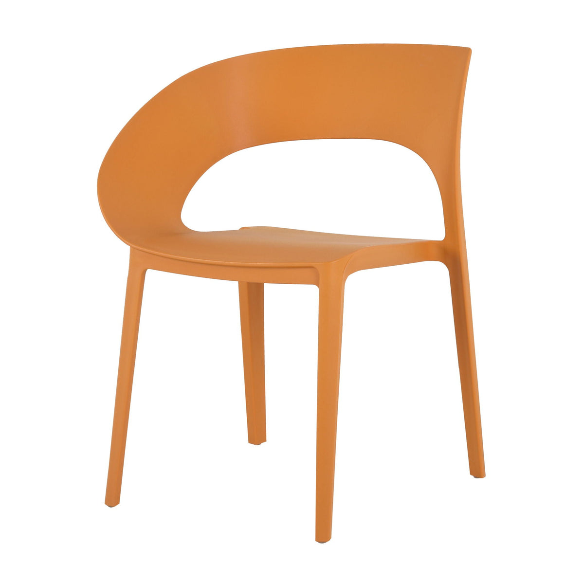 Plastic Accent Chair with UV Resistance and Ergonomic Backrest - Green or Orange