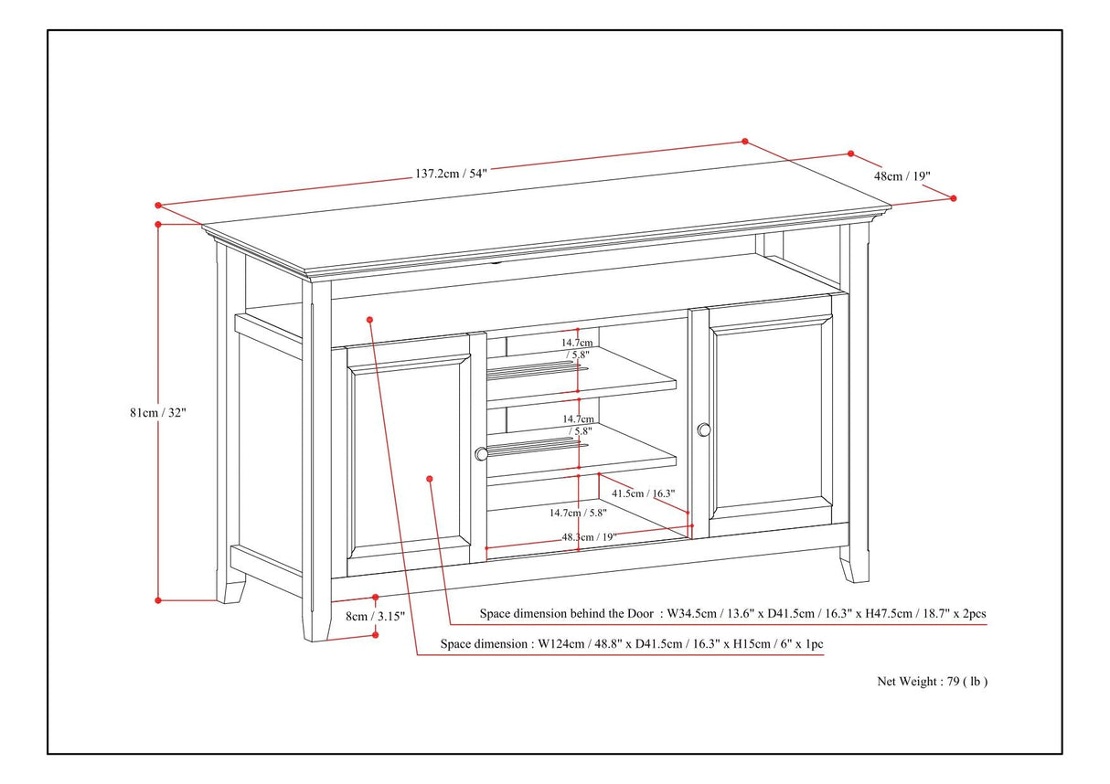 Amherst - TV Media Stand, Handcrafted