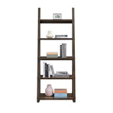 5-Tier Rubber Wood Bookshelf Ladder Storage Rack