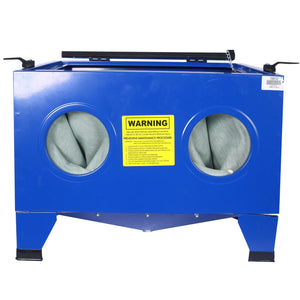 Bench Top Portable Sand Blaster Cabinet Kit 25 Gallon With 80 Psi Capacity - Blue