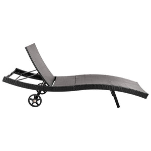 K&K 80'' Patio Wicker Chaise Lounge Chairs Set of 2