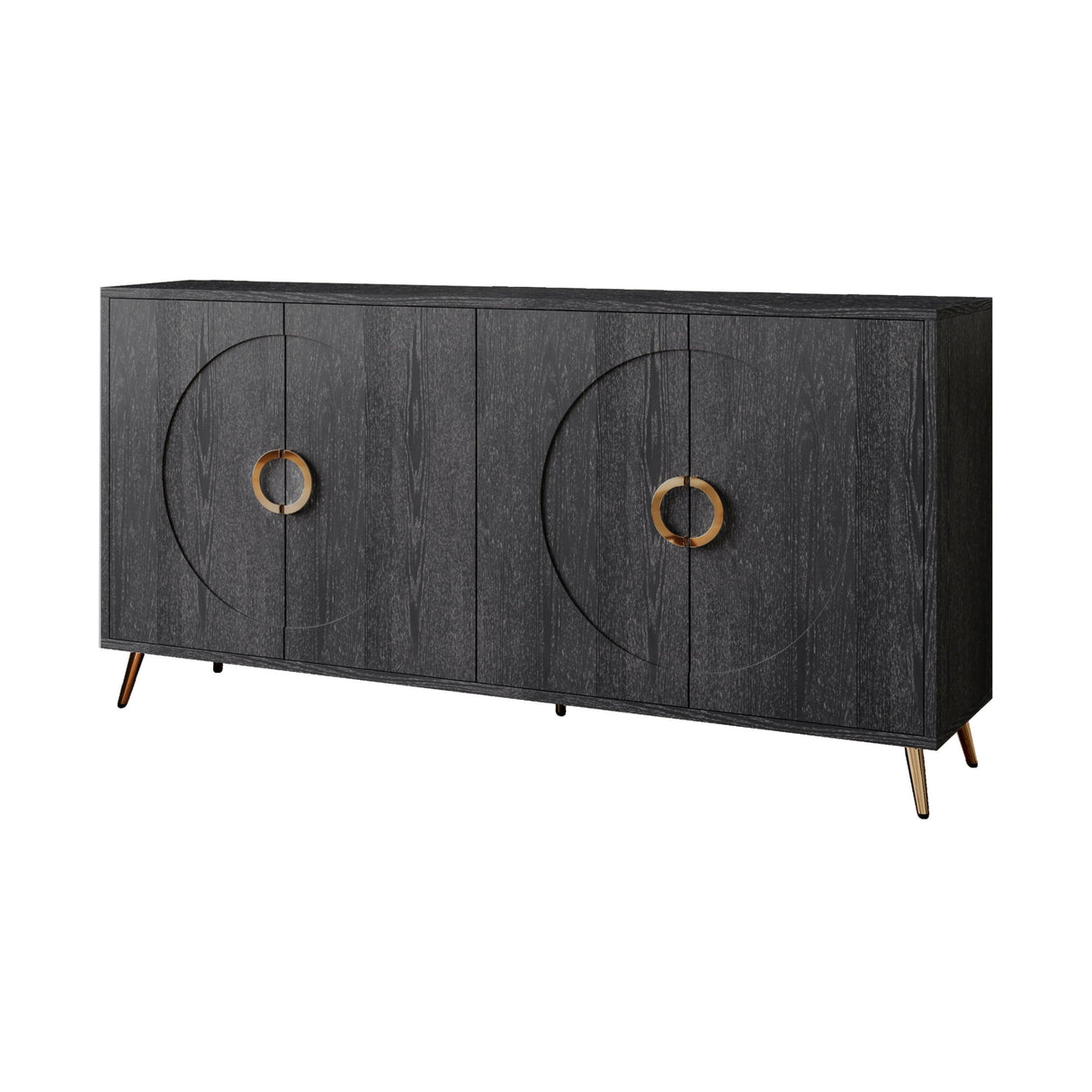 Modern Lacquered 4 Door Wooden Cabinet