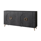 Modern Lacquered 4 Door Wooden Cabinet