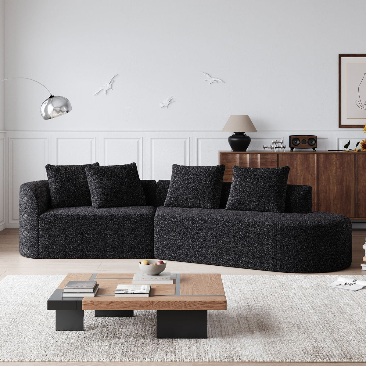 Upholstered Oversized Sectional Sofa - 4 Seater