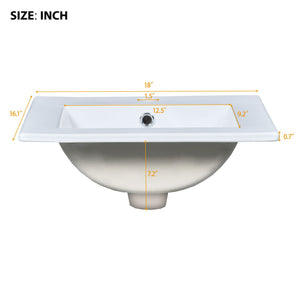 Bathroom Vanity With Sink, Storage Cabinet With Door, Drop In Sink, Compact Freestanding Design