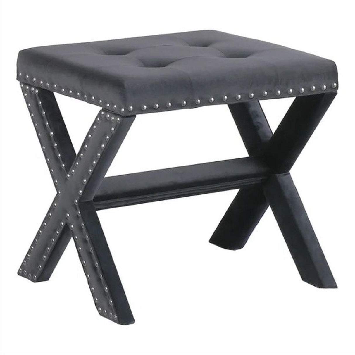 Upholstered Accent Bench With Nailhead Trim